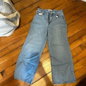Abercrombie & Fitch Light Blue Wide-Leg Jeans 28 LONG